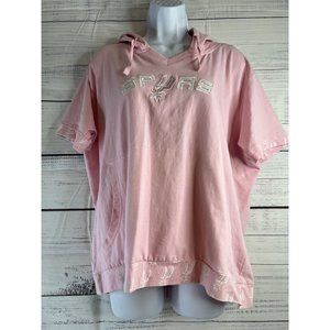 San Antonio Spurs Pink Sweatshirt Women 2X Pullover Hoodie Embroidered